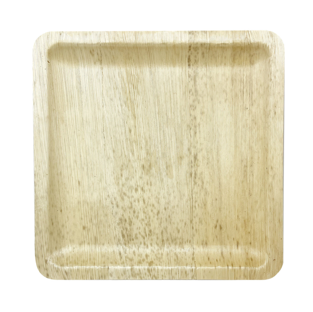 Bamboo Studio Disposable Bamboo Sheath Plates 10 Inch Square Party Pack (50 Pack of 4 - 200 count/case) Compostable and Biodegradable - Better than Plastic and Paper Plates