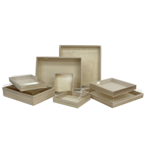 Tree Choice 9" x 6" x 2" Wooden Rectangular Heavy Duty Charcuterie Tray (24 count/case)