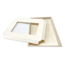 Load image into Gallery viewer, Tree Choice 10&quot; x 14&quot; Rectangular Wooden Lid with Clear View Window for Charcuterie Trays - LIDS ONLY (10 count/case)