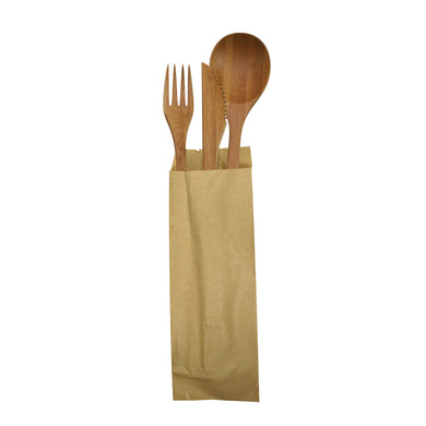 TreeChoice Luxury Utensil Set in Kraft Bag (8 packs of 25 - 200 count/case)