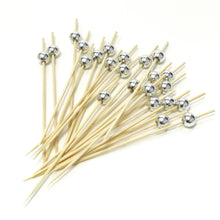 Load image into Gallery viewer, Tree Choice  Bamboo White Silver Bead Pick (1200 count/case)