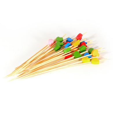Tree Choice Bamboo Multi-Color Heart Bead Pick (1200 count/case)