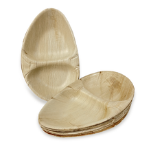 Load image into Gallery viewer, Tree Choice 10&quot; x 6.5&quot; Oval 2 Compartment Leaf Bowl (100 count)