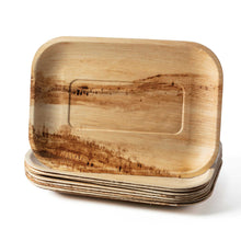 Load image into Gallery viewer, Tree Choice 9&quot; x 13&quot; Disposable Palm Leaf Rectangular Serving Tray and Platter | All Natural &amp; Biodegradable | Catering, Weddings and Parties | (100 Trays)